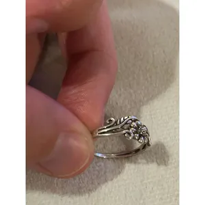 Ring band 925 sterling silver unique rare size 6 flowers thumbnail 3