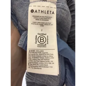 Athleta Cabo Linen Blue Wide Leg Jogger Mid- Rise Size 2‎ thumbnail 5