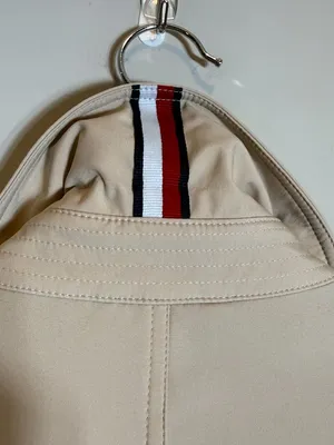 Tommy Hilfiger Belted Trench Coat Womens Medium Beige Lightweight Preppy Classic thumbnail 13