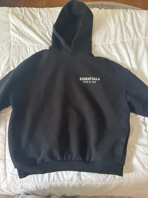 Essential hoodie black thumbnail 2