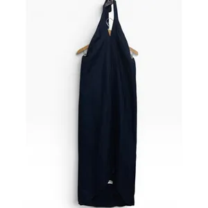 NWT‎ Onia Air Linen Halter Open Back Maxi Dress Deep Navy Medium thumbnail 3