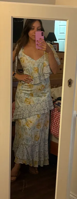 Floral dress long Blue thumbnail 1