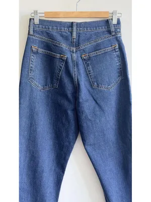 Abercrombie Curve Love Ultra High Rise Ankle Straight Jeans 26 Dark Wash thumbnail 6
