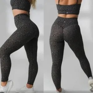 Vitality Storm Legging Black Gray Swirl Eclectic Psychedelic Workout Yoga Size M thumbnail 2