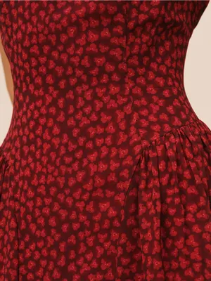 Rihoas Red Cap Sleeve Floral Maxi Dress thumbnail 2
