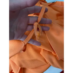 House of CB Clemence Maxi Orange Bandage Dress Womens Large thumbnail 14