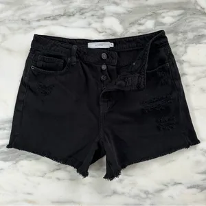 Hidden Jeans Pixie High Rise Distressed Denim Shorts • Sz M thumbnail 8
