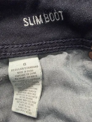 American Eagle Outfitters Low-Rise Slim Boot Cut Dark Blue Super Stretch Jeans thumbnail 3