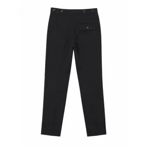 Ralph Lauren Black Slim Ankle Trousers Size 2 Waist-Tabs Minimalist Corporate thumbnail 4