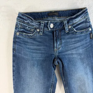 Silver Jeans Co Sz 25 Tuesday Slim Boot‎ Cut Low Rise Medium Wash Denim Stretch thumbnail 4