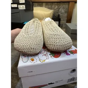 New Jeffrey Campbell Nantucket Knit Crochet Flats in Cream Ivory Womens Size 10M thumbnail 6