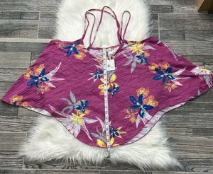 NWT We the Free Free People Hey Girl Cotton Tank Top In Spring Plum Combo thumbnail 7