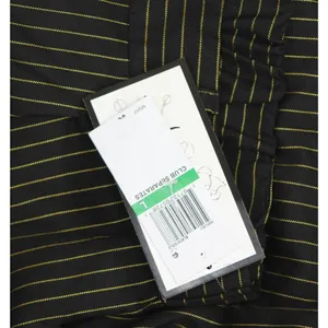 NWT Alex & Sophia Striped Wide-Leg Pleated Pinestripe Pants Black / Gold L thumbnail 6