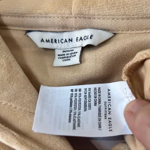 American Eagle Hoodie Velour Pale Yellow SZ Med Kangaroo Pocket Cropped Dolman thumbnail 8