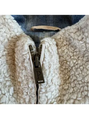 Pendleton Beige Sherpa Zip Up Jacket Plaid Pocket Size XL thumbnail 5