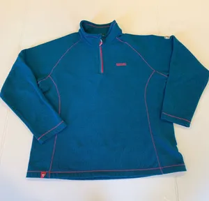 Regatta Women’s XL Extra Large Teal Contrast Knit Quarter-Zip Fleece Pullover thumbnail 1