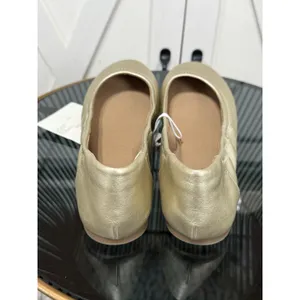 Amazon Essentials Women Belice Ballet Flat Gold Metallic Shoes Size 8W NWOB thumbnail 4