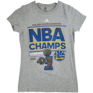Adidas Golden State Warriors NBA Champs 2015 Graphic‎ T Shirt Womens Medium Gray thumbnail 1