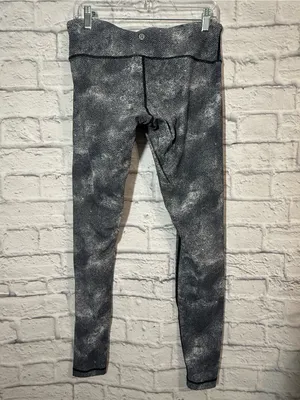 lululemon athletica Gray Black Patterned Leggings, size medium 10 thumbnail 2
