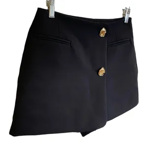 Zara Black Mini Skirt Skort With Gold Buttons 6962/226 thumbnail 6