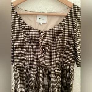 Reformation NWT Cypress Mini Dress Gingham Babydoll thumbnail 4