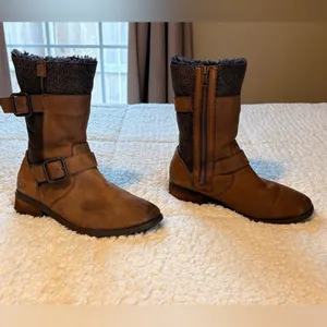 UGG Brown Oregon Stout Mid Shaft Buckle Zipper Boot thumbnail 3