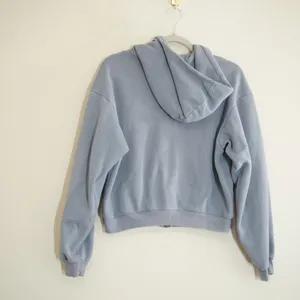 SKIMS Small Cotton Fleece Classic Zip Up Hoodie Blue Gray Relaxed Sweatshirt thumbnail 5