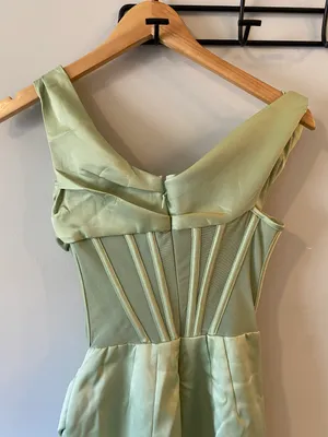 House Of CB NWT Lulu Corset One-Shoulder Satin Midi Dress thumbnail 15