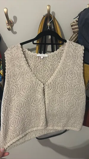 Boutique cardigan crochet sweater vest thumbnail 3