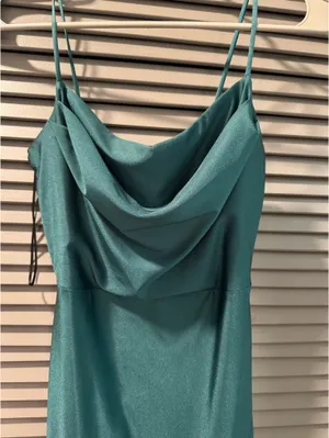 Windsor Satin Green Midi Dress Slip thumbnail 3
