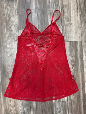 Victoria’s Secret Red Lace Babydoll Chemise Slip | Size Small thumbnail 3