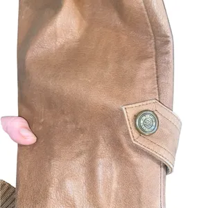 Vintage American Style Brown Leather Belted Trench Coat Mountain life old money thumbnail 9