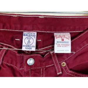 Lucky Brand Snapper Jean Womens 4 27 Burgundy USA Flare Low Rise Y2K F1RG020 thumbnail 8