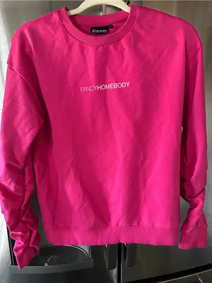 FancyHomebody Women's Hot Pink Crewneck Sweatshirt thumbnail 1