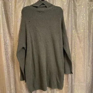 Aerie‎ Deep Olive Green Cozyup Waffle Knit Sweater Dress Large NWT thumbnail 2