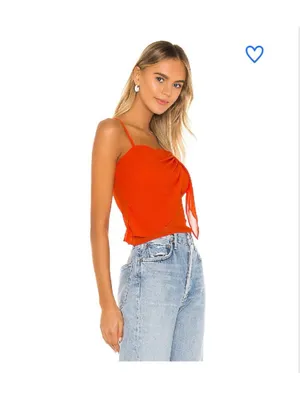Superdown Revolve Abbey Ruched Cami Top Semi Sheer Poppy- Size XS thumbnail 3