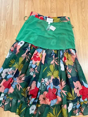 NWT $250.00 mare mare Alyssa Floral Midi Skirt by Free People thumbnail 11