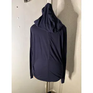 Abercrombie & Fitch Blue High Low Hoodie M Classic Casual Cozy Comfy Skater Twee thumbnail 2