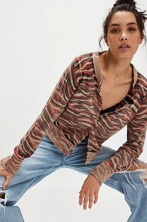 Free People Nocturnal printed cardigan thumbnail 1