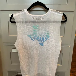 SoulCycle White Dallas Burnout Tissue Muscle T-Shirt size small thumbnail 2
