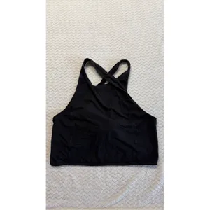 Lululemon Black High Neck Open Back Tie Hem Activewear Tank Top Size 6 thumbnail 2