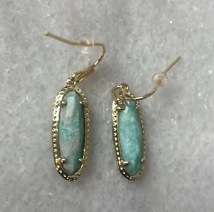 Kendra Scott Emma 14K Gold Over Brass Amazonite drop turquoise Earrings New OS thumbnail 3