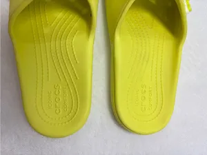 CROCS‎ Bright Neon Yellow Slide Sandals Women size 7 Men size 5 thumbnail 3