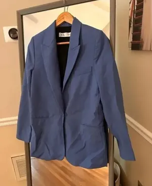 Zara Blue Blazer Women Extra Small Size thumbnail 1