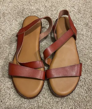 Women’s Leather Strappy Sandals - Brown thumbnail 1