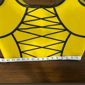 Yellow & Black latex bra and garter bottoms L thumbnail 6