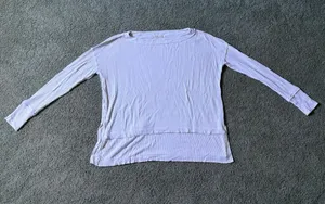We The Free Oversized Waffle Knit Long Sleeve Womens S White Boho Thermal thumbnail 1