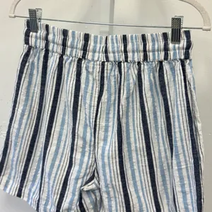 Argee Design Studio Blue White Striped Cotton Drawstring Shorts‎ Women's Medium thumbnail 5