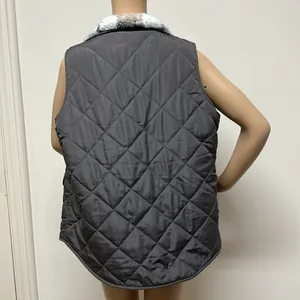NWOT Thread & Supply “that cozy life” reversible, gray & plaid vest size M thumbnail 4