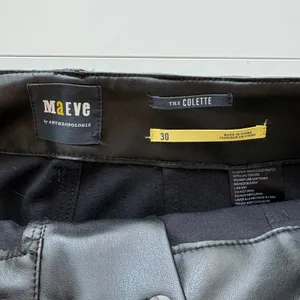 Maeve Anthropologie Colette Faux Leather Pants 30 Black Wide Leg High Rise‎ thumbnail 6